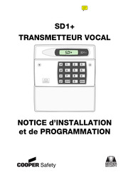 Menvier Security SD1+ Guide D'installation Et De Programmation