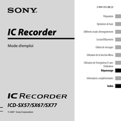 Sony ICD-SX57 Mode D'emploi