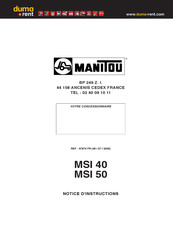 Manitou MSI 40 Notice D'instructions