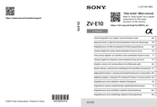 Sony ZV-E10 Guide De Démarrage