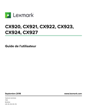 Lexmark CX923 Guide De L'utilisateur