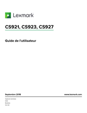 Lexmark CS923 Guide De L'utilisateur