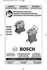 Bosch VAC140A Consignes De Fonctionnement/Sécurité