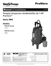 Liberty Pumps ProVore PRG101 Série Manuel D'installation