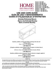 Home Decorators Collection AN-XBH-2A Guide D'utilisation Et D'entretien