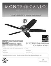 Monte Carlo Fan Company AC-560DC Guide D'entretien Et D'utilisation