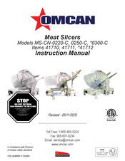 Omcan 0250-C Manuel D'instructions