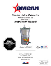 Omcan Santos 28 Manuel D'instructions