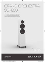 Sonoro Audio GRAND ORCHESTRA SO-1200 Mode D'emploi