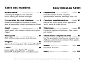 Sony Ericsson K600i Mode D'emploi