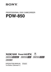 Sony PDW-850 Mode D'emploi