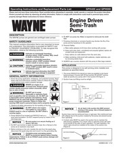 Wayne GPH550 Mode D'emploi Et Pièces De Rechange