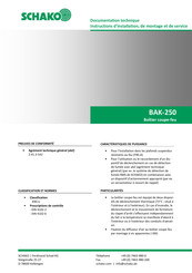Schako BAK-250 Instructions D'installation, De Montage Et De Service