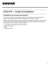 Shure A310-FM Guide D'installation