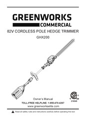 GreenWorks Commercial GHX200 Guide D'utilisation