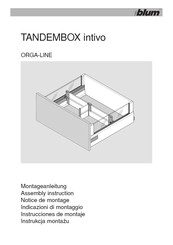 Blum TANDEMBOX intivo ORGA-LINE Notice De Montage