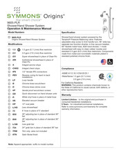 Symmons Origins 9605-PLR Manuel D'utilisation Et D'entretien