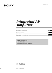 Sony TA-AV561A Mode D'emploi