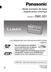 Panasonic LUMIX DMC-3D1 Mode D'emploi