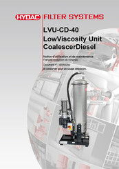 HYDAC FILTER SYSTEMS LVU-CD-40 Notice D'utilisation Et De Maintenance