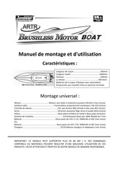 Joysway ARTR BRUSHLESS MOTOR BOAT Manuel De Montage Et D'utilisation