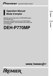 Pioneer PREMIER DEH-P770MP Mode D'emploi