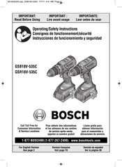 Bosch GSR18V-535C Consignes De Fonctionnement/Sécurité