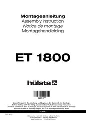 Hülsta ET 1800 Notice De Montage