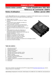 Maxon Motor 1-Q-EC Notice D'utilisation