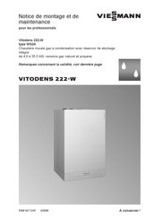Viessmann Vitodens 222-W WS2A Notice De Montage Et De Maintenance