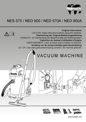 Numatic NED 900 Traduction Du Manuel D'utilisation D'origine