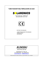 Solaronics TRIATHERM EUROLINE BRT 30 Notices Techniques Complémentaires