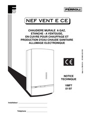 Ferroli NEF VENT E CE Notice Technique