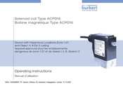 Burkert ACP016 Manuel D'utilisation