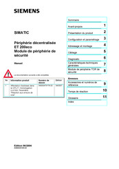 Siemens SIMATIC ET 200eco 4/8 F-DI PROFIsafe Manuel
