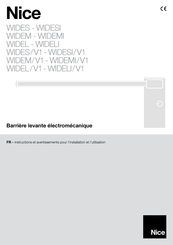 Nice WIDEL/V1 Instructions Et Avertissements Pour L'installation Et L'utilisation