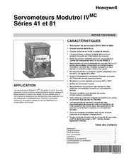 Honeywell Modutrol IV 81 Série Notice Technique