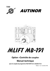 AUTINOR MLIFT MB-191 Manuel Technique