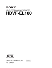 Sony HDVF-EL100 Manuel D'opération