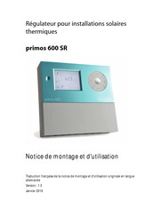 calimax primos 600 SR Notice De Montage Et D'utilisation