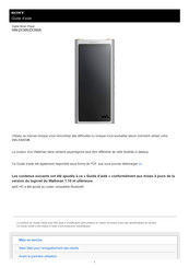 Sony Walkman ZX300A Guide D'aide