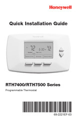 Honeywell RTH7500 Guide D'installation Rapide