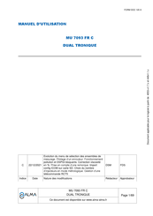 Alma MU 7093 FRC DUAL TRONIQUE Manuel D'utilisation