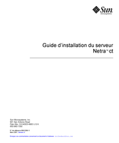 Sun Microsystems Netra ct Guide D'installation