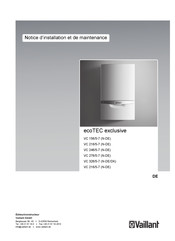 Vaillant ecoTEC exclusive VC 276/5-7 H-AT/CH Notice D'installation Et De Maintenance