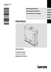 Lenze PROFIBUS E82ZAFPC001 Instructions De Montage