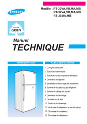 Samsung RT-30VA Manuel Technique