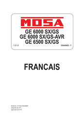 Mosa GE 6000 SX/GS Mode D'emploi