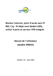 Comet Spa WRM54 Manuel De L'utilisateur