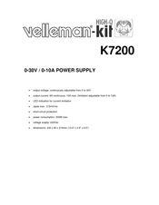 Velleman-Kit K7200 Mode D'emploi
